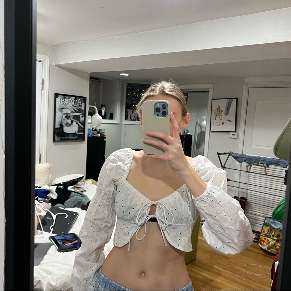 White Frilly Summer Top
